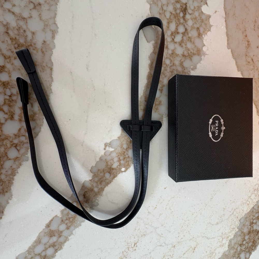 Prada Saffiano Leather Bolo Tie Black - Picture 5 of 5